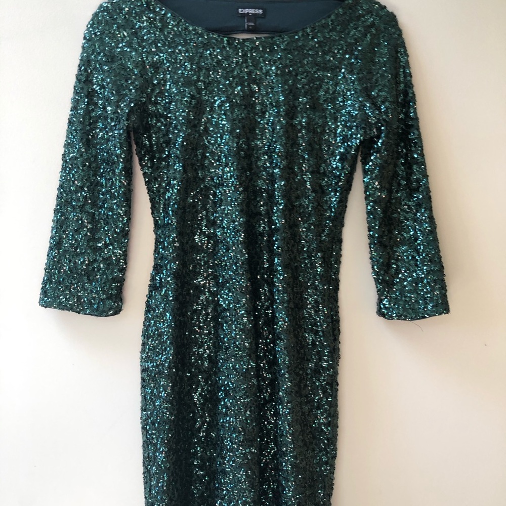 Express green short cocktail dress